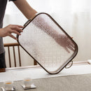 Axyaa Acrylic Bamboo Tea Tray with Fruit Pastry Handle - Minimalist Home Kitchen Tray