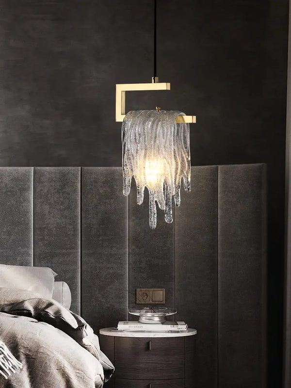 Axya Icicle Glass Pendant Light for High-End Bedroom and Living Room Decor