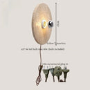 Axyaa Wabi Sabi LED Wall Lamp Circular Yellow Travertine Bedroom Bathroom Mirror Light