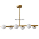 Axyaa Nordic White Glass Ball Chandelier - LED Pendant Lamp with Multiple Heads