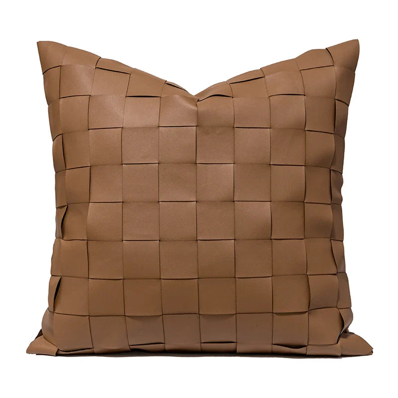Embroidered Tufted Cushion Cover in Neutral Tones by Axyaa