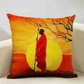 Axyaa African Oil Painting Sofa Pillow Case - Unique Living Room Decor