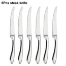 Axyaa Stainless Steel Cutlery Set - 24Pcs Mirror Knife Fork Spoon Dinner Flatware