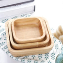 Axyaa Solid Wood Square Oak Salad Bowl - Modern Tableware for Fruit Desserts