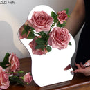 Axyaa Acrylic Mirror Vase with Artificial Flowers | Modern Home Decor