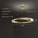 Axyaa Gold Crystal Pendant Lights Dimmable Luxury LED Irregular Ring