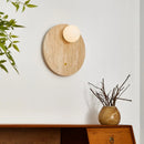 Axyaa Wabi Sabi LED Wall Lamps White Glass Yellow Travertine Light Fixture