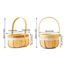 Axyaa Wood Braid Flower Basket with Tassel Handle