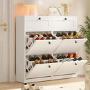 Axyaa Shoe Cabinet with Flip-Top Drawers & Additional Storage