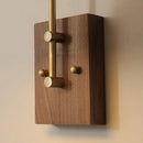 Axyaa Cognac Glass Wall Light, Wooden Base, E27 Bulb, Living Room Bedroom Decor