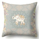 Axyaa Elephant Pattern Polyester Cushion Cover 45x45cm Home Decor Square Pillowcase