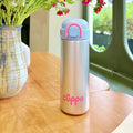 Axyaa Kawaii Stainless Steel Coffee Thermos Cup Insulated Tumbler with Straw & Handle