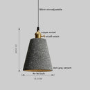 Axyaa Nordic Cement LED Pendant Light with Copper Socket, Adjustable Wire - 180cm