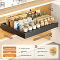 Axyaa Pull Out Cabinet Organizer Dishes Draining Rack Basket - Kitchen Storage Solution