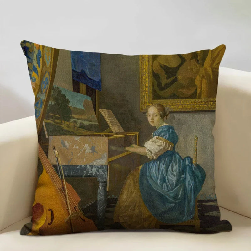 Elegant Axyaa 45x45cm Print Cushion Cover for Home, Hotel, Office Décor