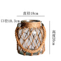 Axyaa Handwoven Hemp Rope Glass Vase - American Decorative Hydroponic Ornament