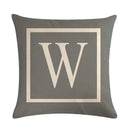 Axyaa Gray Alphabet Decorative Pillow Cover 45x45cm