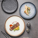 Axyaa Straight Edge Stone Patterned Ceramic Plates for Molecular Cuisine and Dining