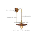 Axyaa Nordic Wood LED Wall Lamp with Pull Chain Switch