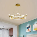 Axyaa Crown Chandelier LED Pendant Lamp for Living Room & Bedroom