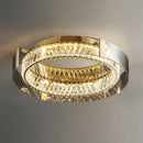 Axyaa Modern Luxury Crystal Ceiling Chandelier - Round LED Light for Home and Restaurant