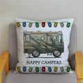 Happy Campers Owl Motorhome Print Pillow Case by Axyaa