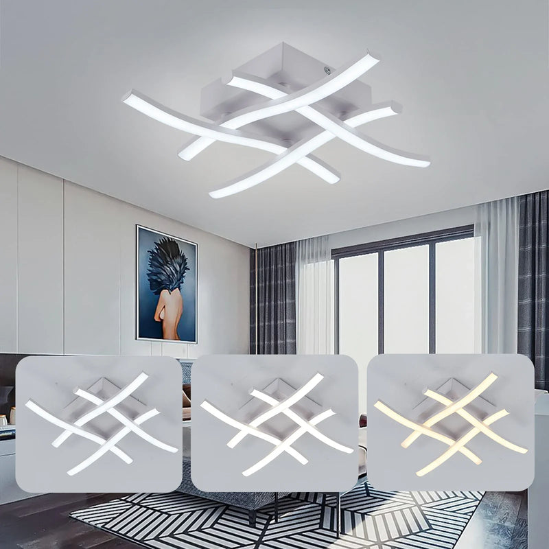Axyaa 24W LED Modern Ceiling Chandelier for Stylish Living Room Lighting