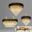 Axyaa Crystal Pendant Lights: Modern Black Chandelier for Home Decor