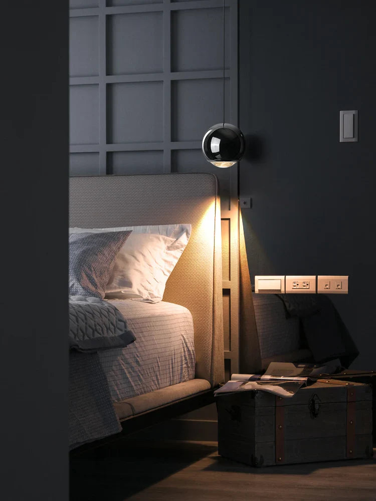 Axyaa Chrome Minimalist Chandelier for Bedroom, Study & TV Wall