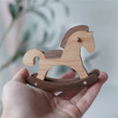 Axyaa Black Walnut Small Wooden Horse Desktop Ornament Toy - Childhood Happiness
