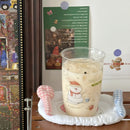 Axyaa Snowman Glass Cup 400ml - Cute Christmas Gift, Winter Water Cup for Hot Drinks