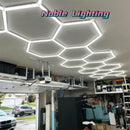 Axyaa Hexagon LED Ceiling Light for Garage Barbershop Hair Salon