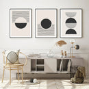 Axyaa Abstract Circle Wall Art Print - Minimalist Boho Decor for Living Room