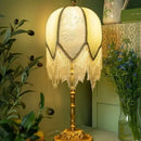 Axyaa Crystal Tassel Table Lamp LED Gold Lustre Elegant Bedrooms Princess Villa Decor
