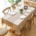 Axyaa Linen Cotton Waterproof Tablecloth for Dining Coffee Table Kitchen Room Decor