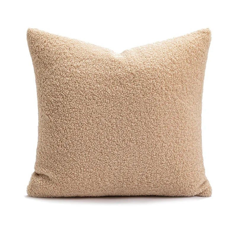 Christmas Chenille Plush Tufted Heart Tree Sugar Beige Cushion Cover for Home Decoration