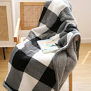Axyaa Striped Print Double Layer Flannel Sofa Blanket for Warmth and Style