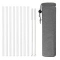Axyaa Glass Straw Set: Reusable Straws for Smoothies & Cocktails