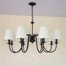Axyaa Black Wrought Iron Chandelier with White Shade for Elegant Home Decor