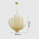 Axyaa Metal Grid LED Chandelier Geometric Hollow Pendant, Dimmable Iron Lighting