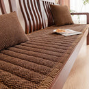 Axyaa Thick Corduroy Sofa Cushion - Anti Slip Solid Wood Seat Covers, Gray