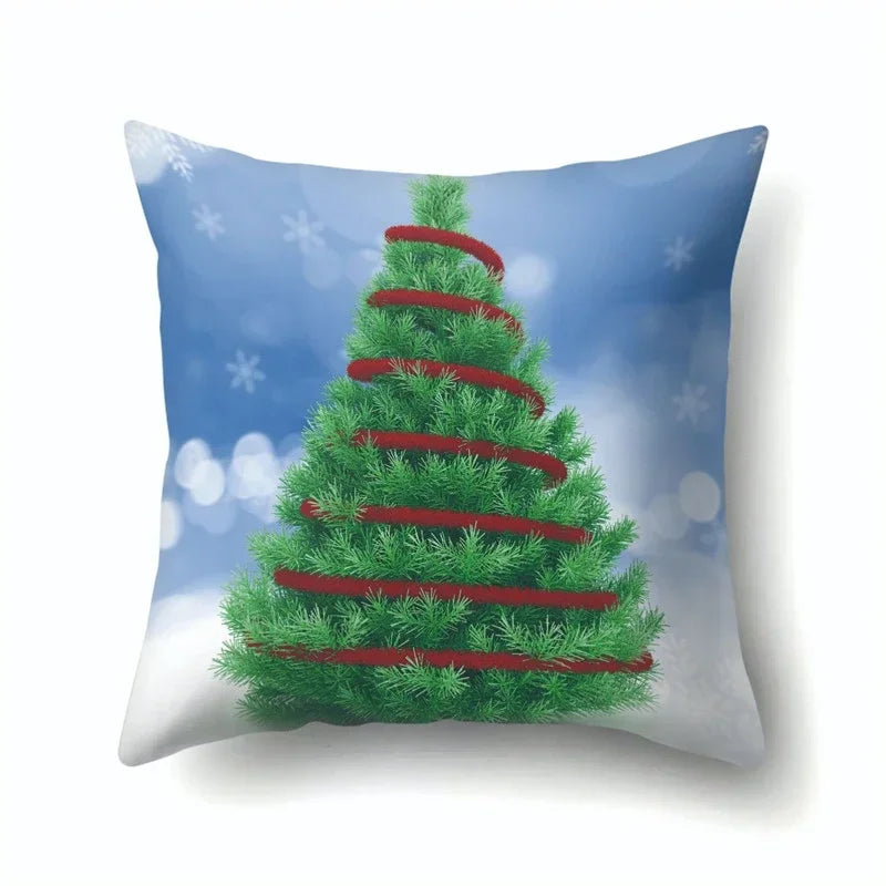 Axyaa Christmas Tree Throw Pillow Case - Festive Xmas Cushion Cover for Home Decor