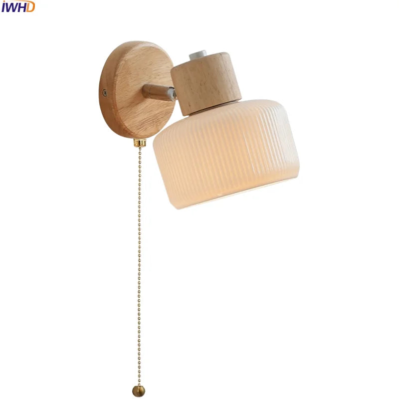 Axyaa Nordic LED Wall Sconce, Rotating White Ceramic Light for Home Decor