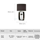 Axyaa Black Contemporary Table Lamp: LED Desk Light for Living Room or Bedroom