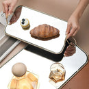 Axya Golden Handle Metal Mirror Storage Tray for Jewelry, Cosmetics, Home & Kitchen