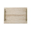 Axya Vintage Style Natural Storage Tray with Gold Handles