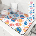Axyaa Easter Egg Plants Absorbent Rubber Backed Drying Mat for Kitchen & Bathroom