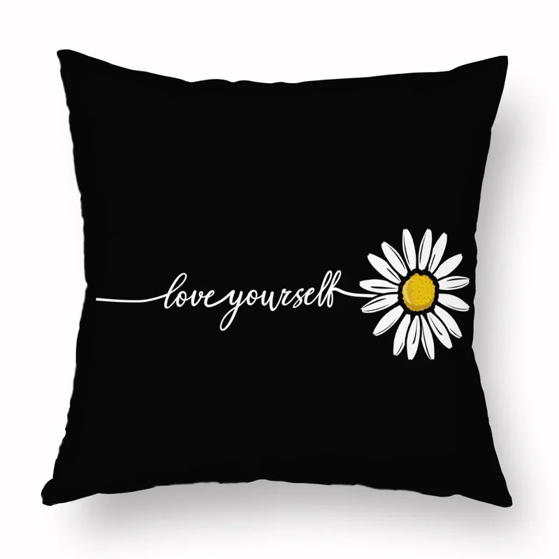 Axyaa Yellow Daisy Peach Skin Pillowcase