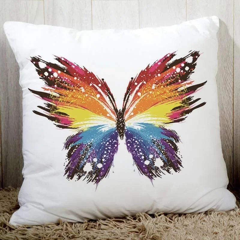 Axyaa Butterfly Printed Couch Cushion Cover 45x45cm Home Decor Pillowcase