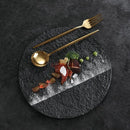 Axyaa Rock Pattern Ceramic Plate for Western Food, Steak, Cake, & Desserts.